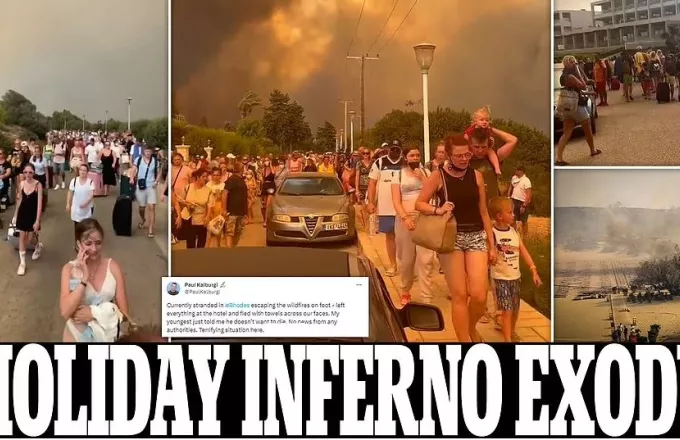 Η «καλοκαιρινή κόλαση» των τουριστών στη Ρόδο πρωτοσέλιδο στη βρετανική Daily Mail