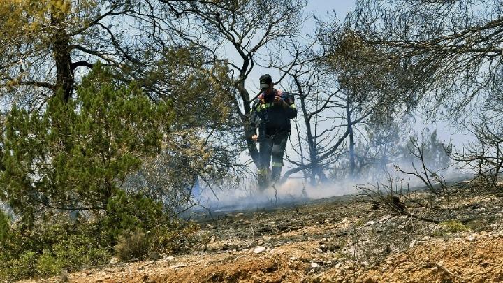 Σε εξέλιξη η φωτιά στην περιοχή Δερβενάκια της Αιγιάλειας