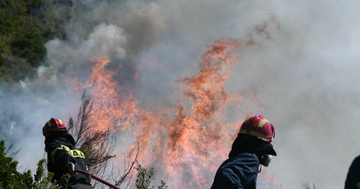 Πυρκαγιά στο Λαχανά Θεσσαλονίκης – Επιχειρούν επίγεια και εναέρια μέσα