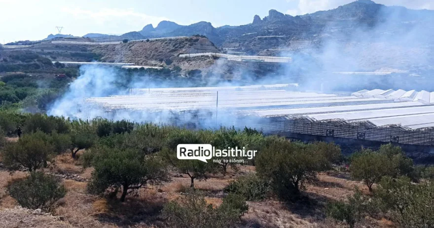 Λασίθι: Οριοθετήθηκε η φωτιά στην Ιεράπετρα – Κάηκαν θερμοκήπια