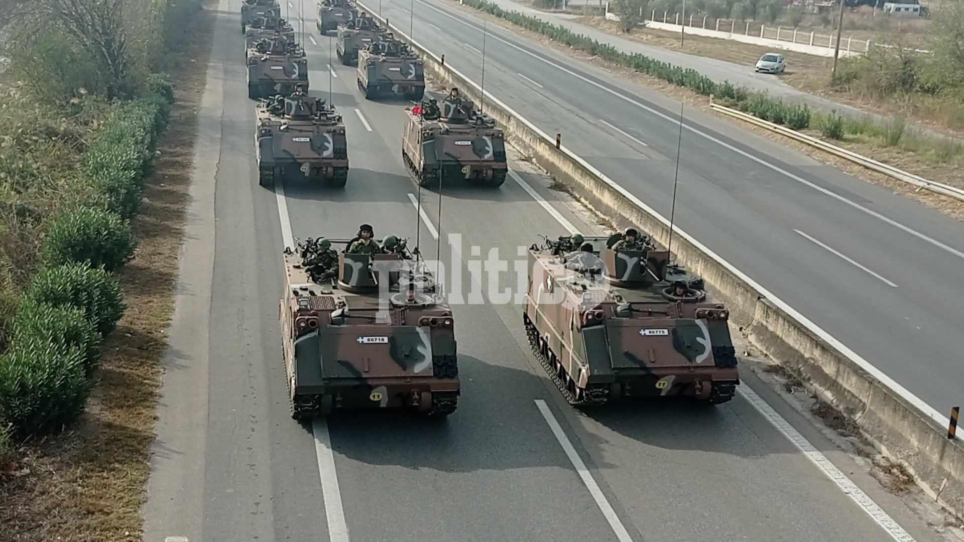 Θεσσαλονίκη: Γέμισε άρματα μάχης η Μουδανιών – Εντυπωσιακές εικόνες και βίντεο