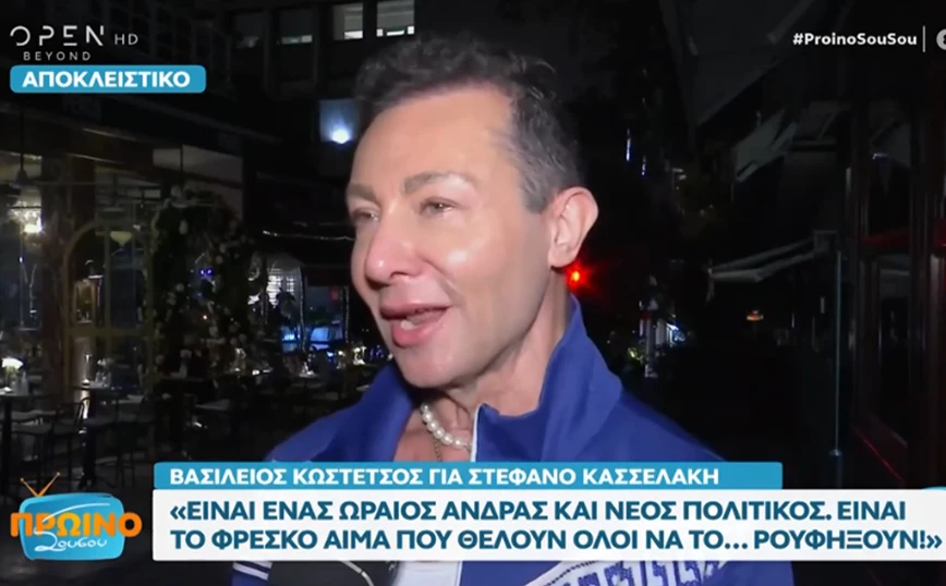 Βασίλειος Κωστέτσος: Ο Στέφανος Κασσελάκης είναι το νέο αίμα, όλοι θέλουν να το ρουφήξουν