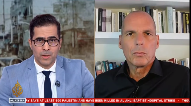 Βαρουφάκης στο Al Jazeera: «Γάζα, η αρχή του τέλους της ηθικής αξίωσης της Ευρώπης να θεωρείται πολιτισμένη» (ΒΙΝΤΕΟ)