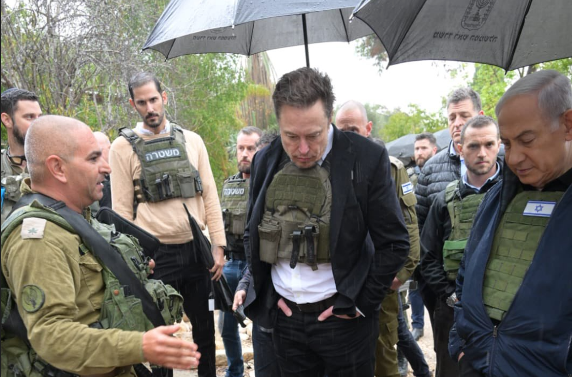 Ο Έλον Μασκ πήγε με τον Νετανιάχου σε κιμπούτς όπου έκανε δολοφονίες η Χαμάς  (BINTEO)