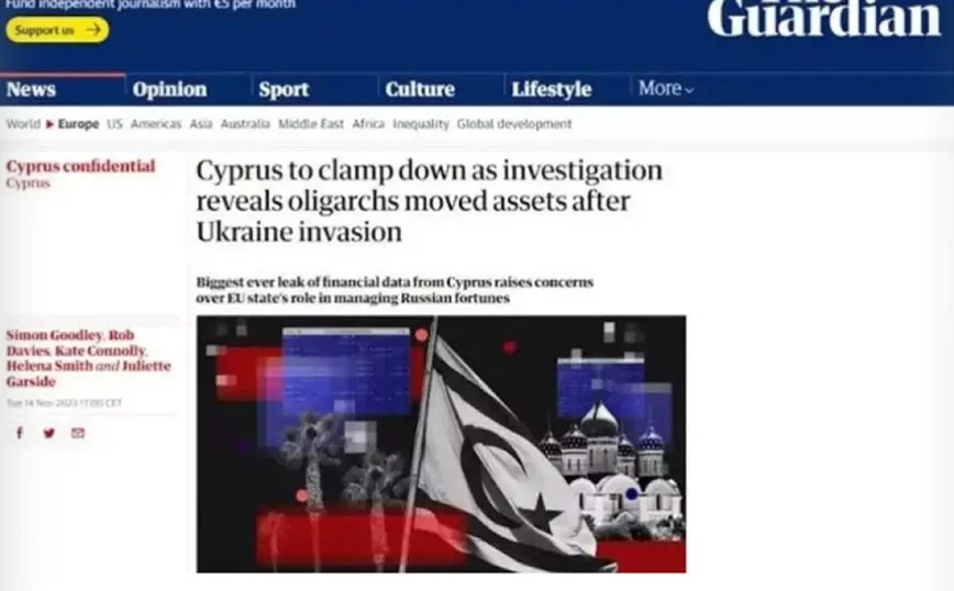 Το “φάουλ” του Guardian με τη σημαία του ψευδοκράτους σε δημοσίευμα για την Κύπρο