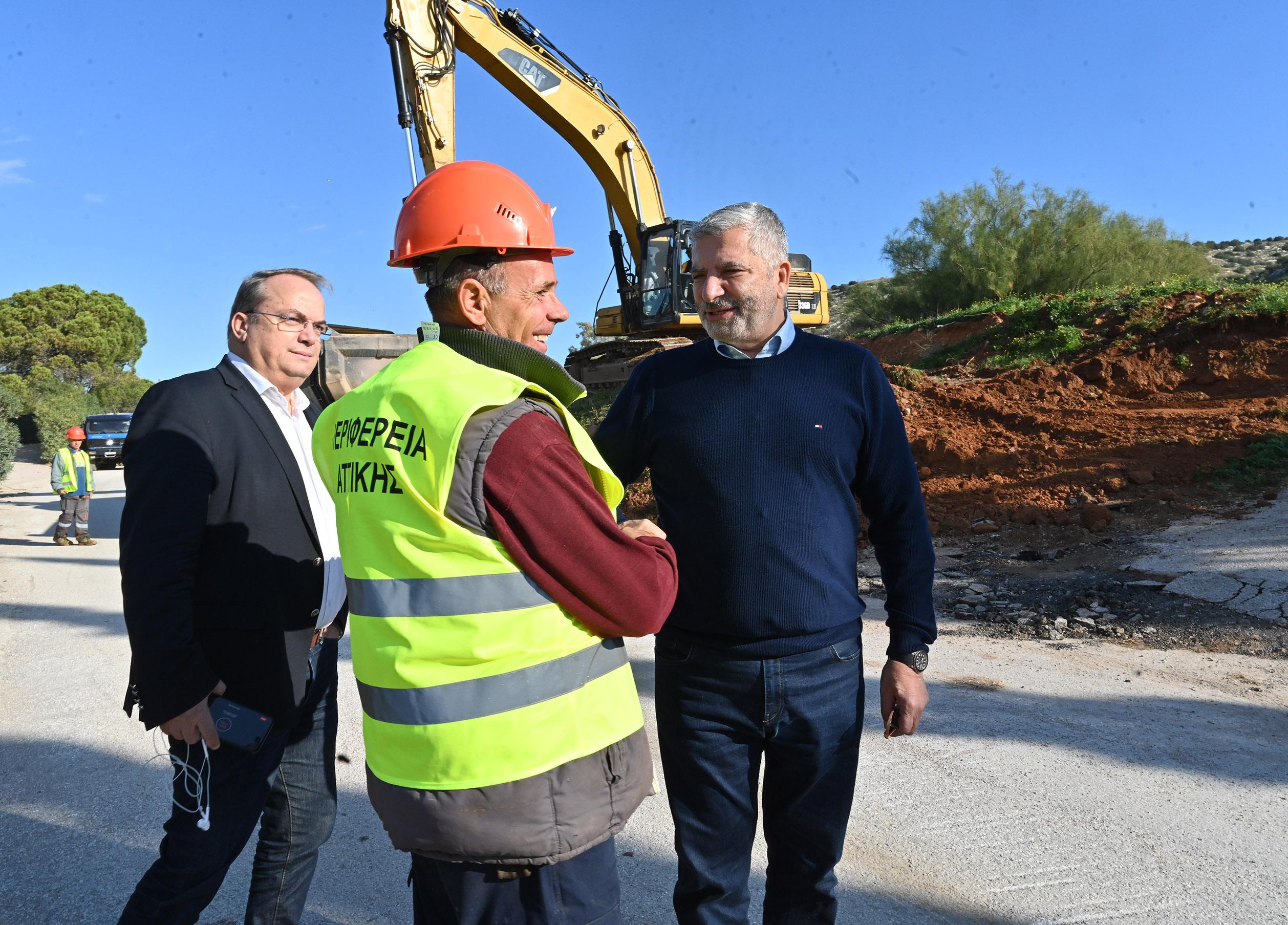 Επίβλεψη των εργασιών του Περιφερειάρχη Αττικής Γ. Πατούλη στορέμα Κόρμπι και στο έργο Ομβρίων στο Δήμο Βάρης Βούλας Βουλιαγμένης