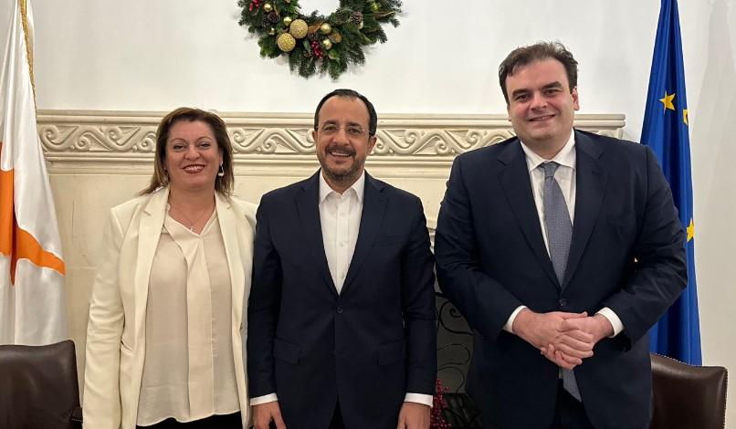 Συνάντηση Κυρ. Πιερρακάκη με τον Κύπριο Πρόεδρο Ν. Χριστοδουλίδη