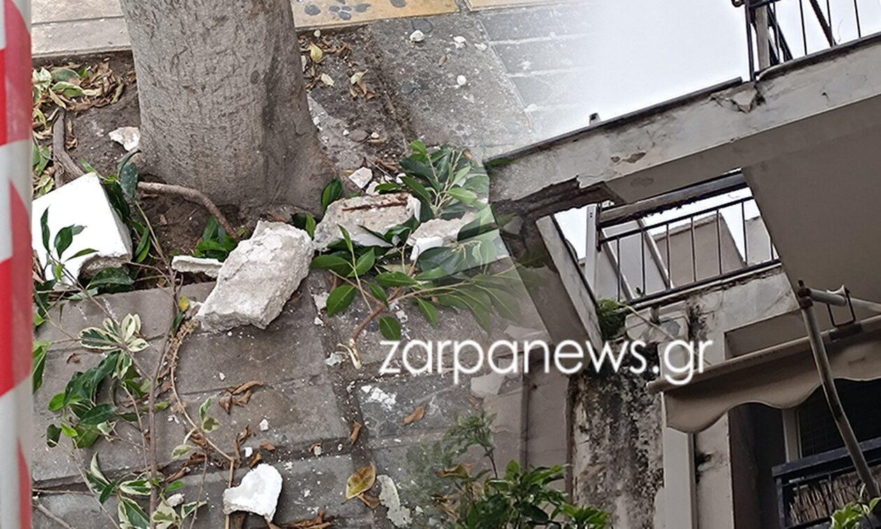 Χανιά: Κατέρρευσε μπαλκόνι 