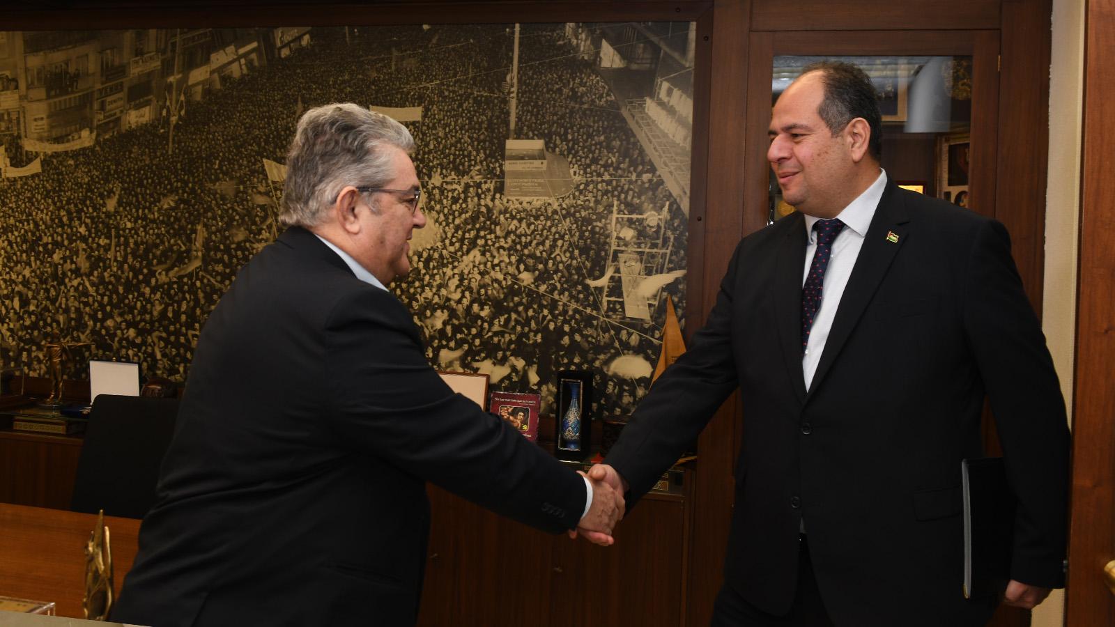 Συναντήθηκε με τον Πρέσβη της Παλαιστίνης ο Κουτσούμπας: «Πρέπει να δυναμώσει η αλληλεγγύη στον Παλαιστινιακό λαό»