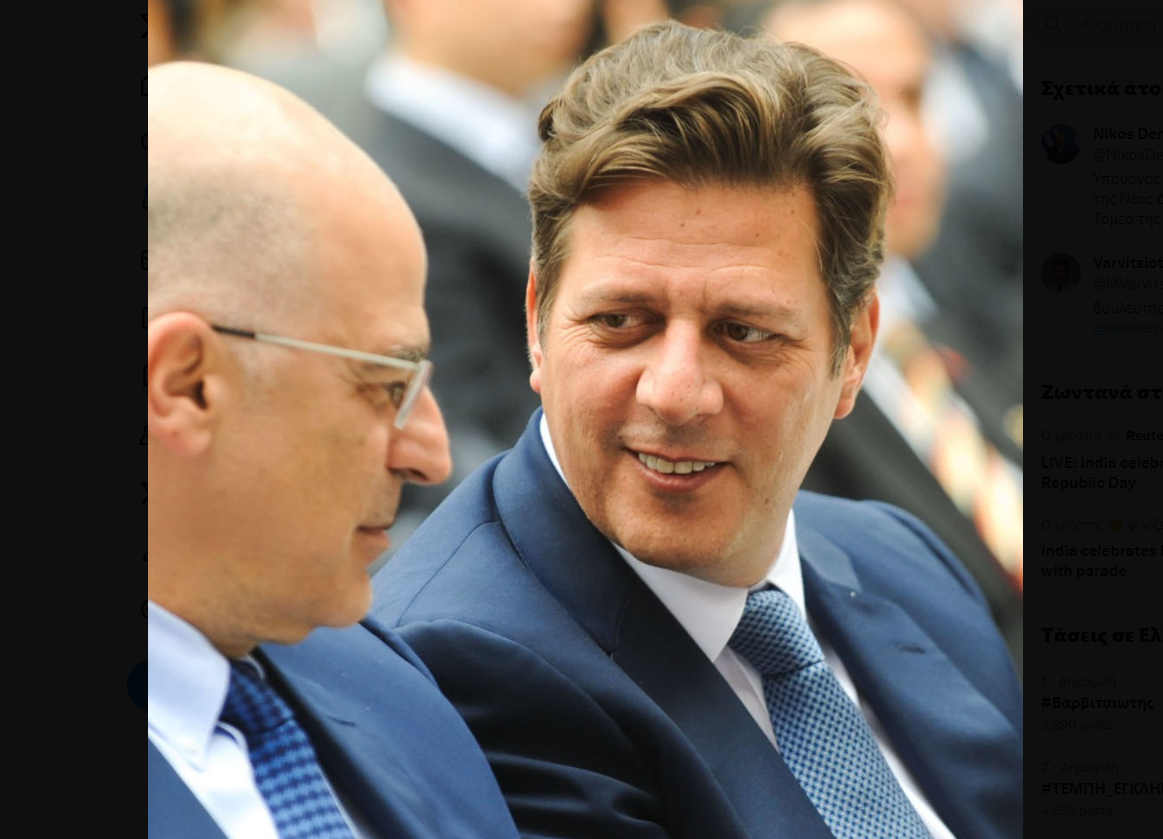 Νίκος Δένδιας: Εύχομαι κάθε επιτυχία στον Μιλτιάδη Βαρβιτσιώτη