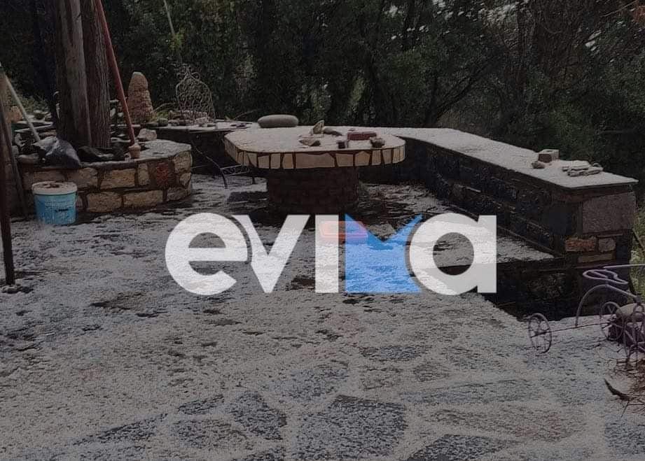 Στα άσπρα η Εύβοια (ΦΩΤΟΓΡΑΦΙΕΣ)