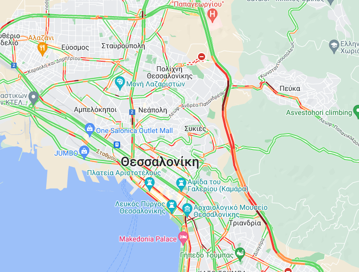 Θεσσαλονίκη: Κυκλοφοριακό χάος στον περιφερειακό – Δύσκολη η κατάσταση στο κέντρο