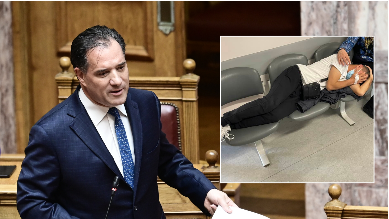 Γεωργιάδης | Επείγουσα ΕΔΕ για φωτογραφία με ασθενή σε καρέκλες νοσοκομείου
