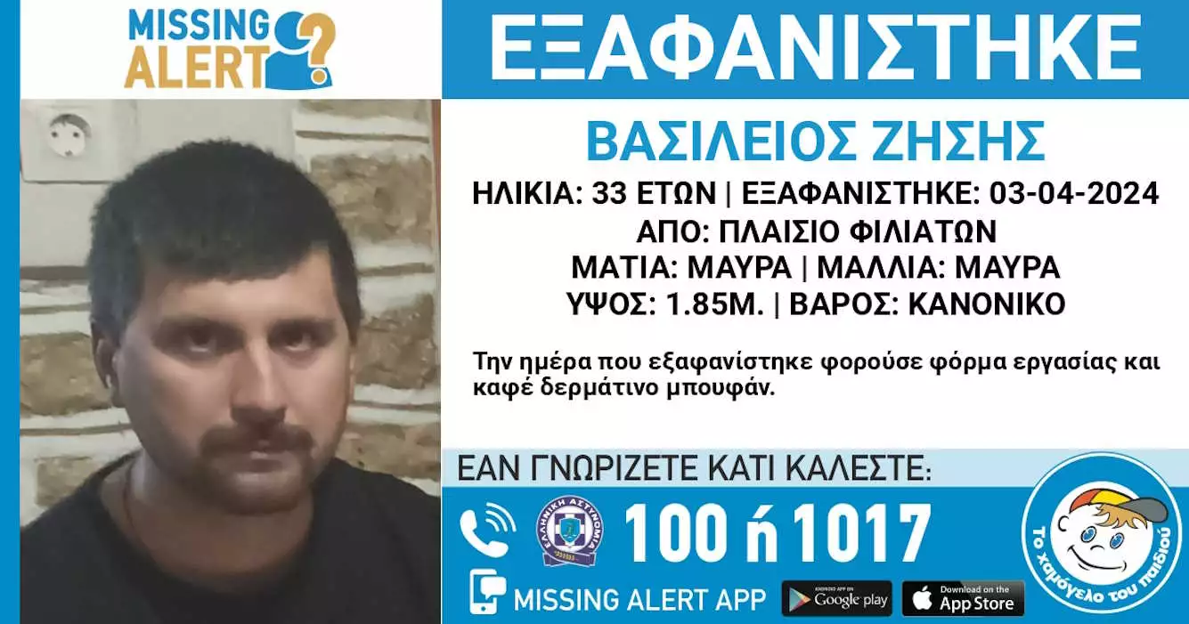 Θεσπρωτία: Εξαφάνιση 33χρονου από το χωριό Πλαίσιο Φιλιατών
