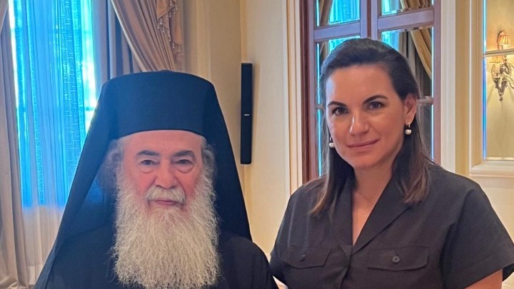 Η προώθηση του θρησκευτικού τουρισμού τέθηκε στη συνάντηση της Όλ. Κεφαλογιάννη με τον Πατριάρχη Ιεροσολύμων Θεόφιλο Γ