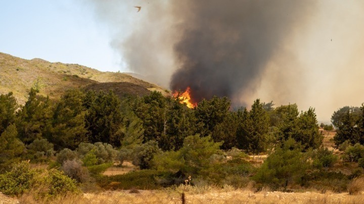 Υπό μερικό έλεγχο η φωτιά σε γεωργική έκταση στον Πολύγυρο