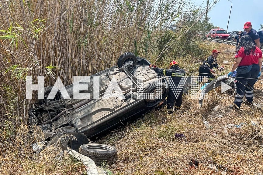 Ηλεία: Σοβαρό τροχαίο ατύχημα με σύγκρουση τριών οχημάτων σε κόμβο (ΒΙΝΤΕΟ)