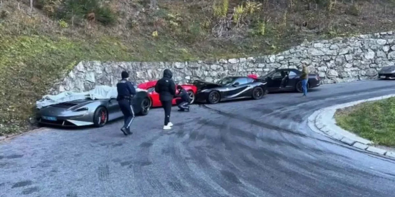 Τροχαίο στην Αυστρία: Δύο Ferrari συγκρούστηκαν με μια McLaren και μια Bentley