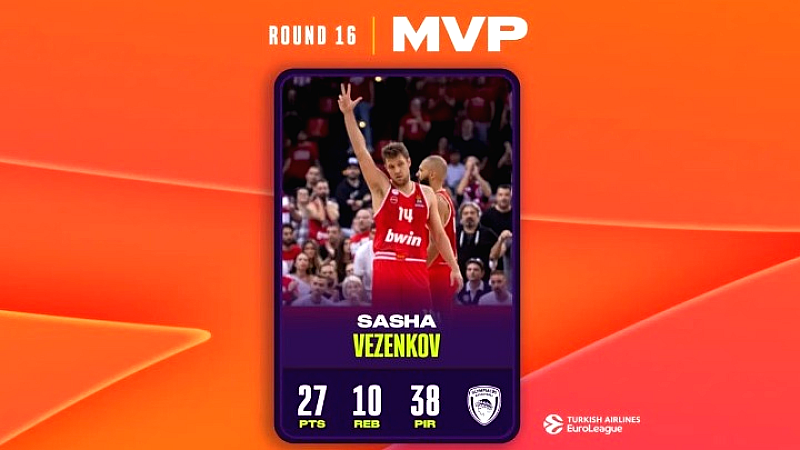 Ο Βεζένκοφ «έκλεψε» τον τίτλο του MVP από τον Ναν