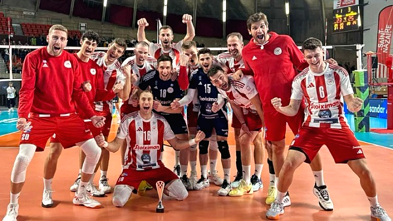 Ολυμπιακός: Κυρίαρχη νίκη 3-0 σετ επί του Μίλωνα στον τρίτο τελικό