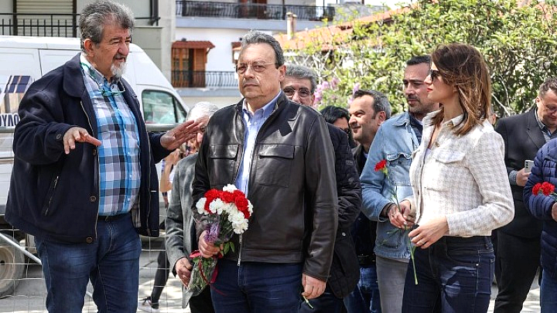 Επίσκεψη του προέδρου του ΣΥΡΙΖΑ-ΠΣ, Σωκράτη Φάμελλο, στον χώρο ανακάλυψης λειψάνων εκτελεσμένων αγωνιστών στο Γεντί Κουλέ