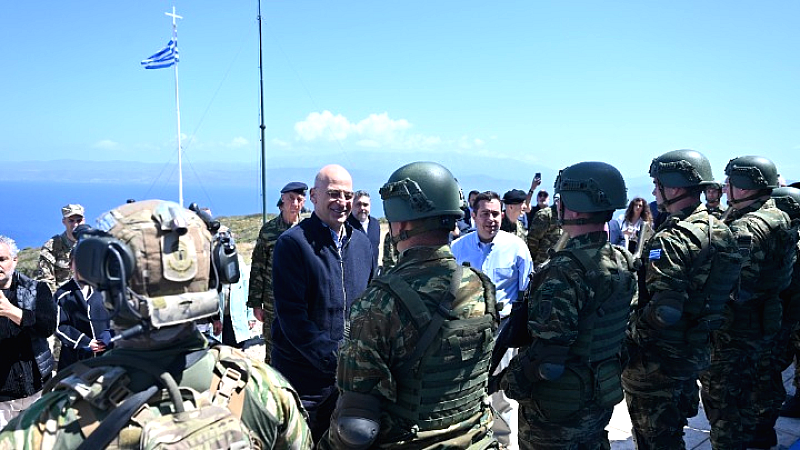 Επίσκεψη Ν. Δένδια στο επιτηρητικό φυλάκιο Παναγιάς Οινουσσών