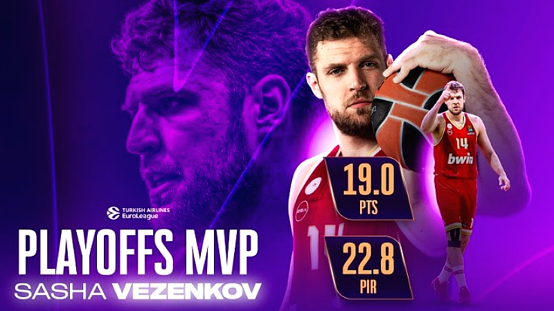 Ο Σάσα Βεζένκοφ γίνεται ο πρώτος MVP των πλέι οφ της Euroleague στην ιστορία