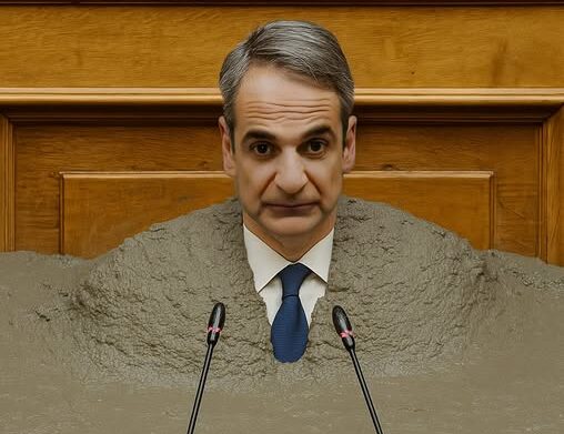 «Μπαζωμένος» μέχρι το λαιμό ο Μητσοτάκης – H εικόνα που έγινε viral μετά τα όσα έγιναν στη Βουλή