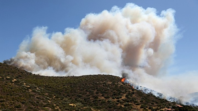 Εντυπωσιακή μάχη με τις φλόγες στην Παλαιά Φώκαια: Ισχυρές δυνάμεις σε κατάσταση συναγερμού