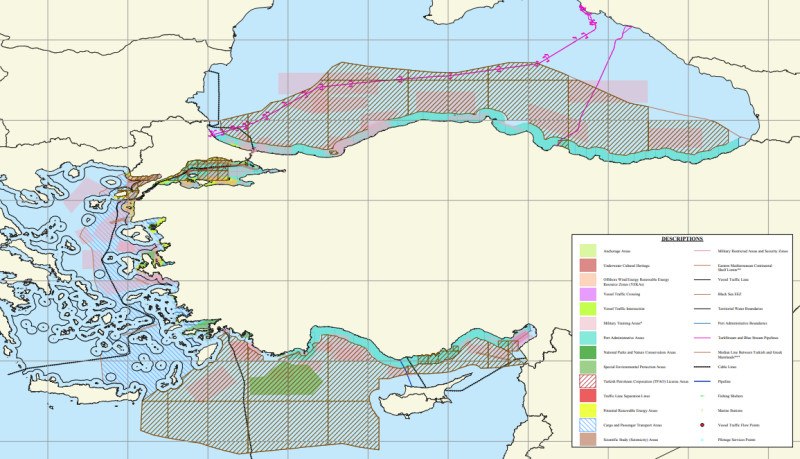 Η Τουρκία δημοσιοποίησε τον θαλάσσιο χωροταξικό της σχεδιασμό, το ΥΠΕΞ απαντά ότι δεν έχει νομικό αποτέλεσμα
