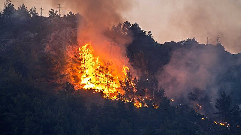 Εντατικός αγώνας κατά της φωτιάς στην Εύβοια