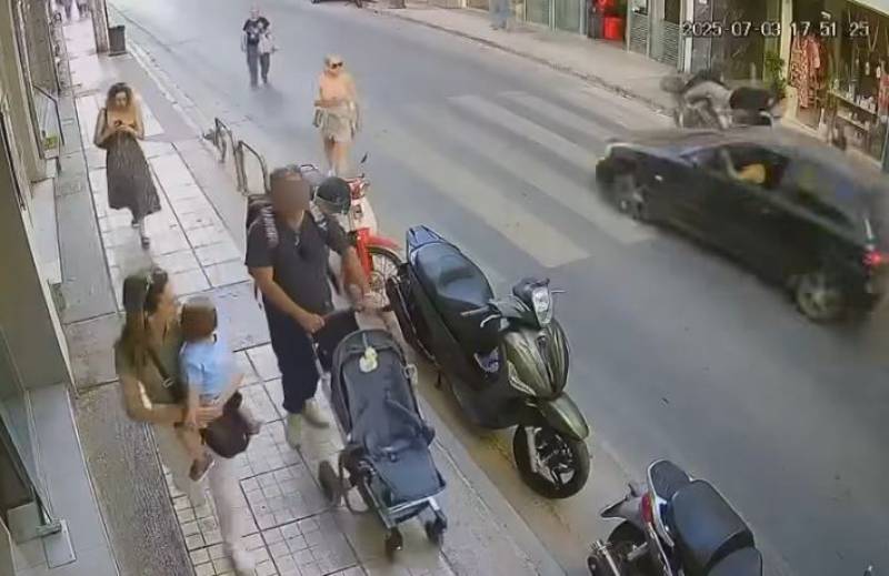 Ηράκλειο Κρήτης: Σοκαριστική σύγκρουση αυτοκινήτου με δικυκλιστή