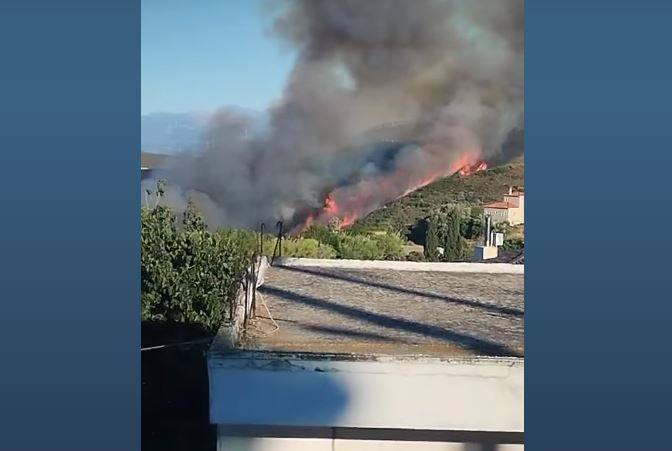 Πυρκαγιά στην περιοχή Μεσοχώρια της Εύβοιας