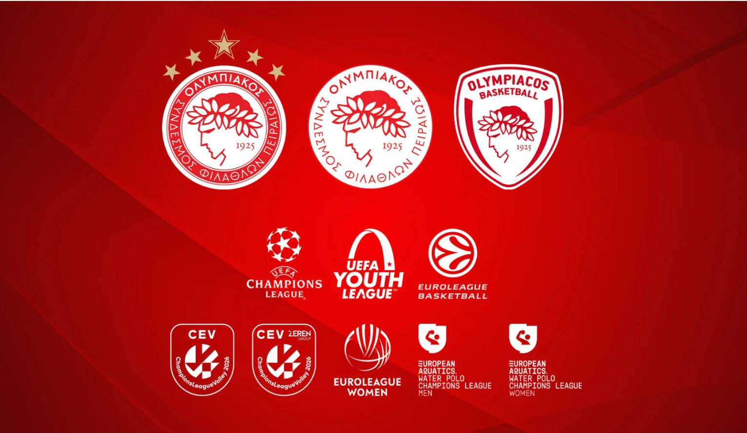 Ολυμπιακός: Ρεκόρ συμμετοχών σε Champions League και Euroleague με επτά τμήματα
