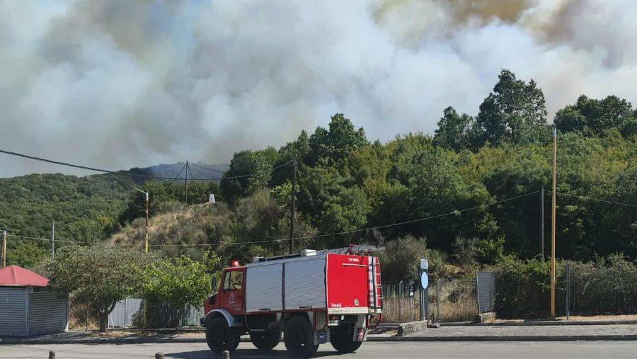 Εκτενής φωτιά στην Κακαβιά: Μήνυμα εκκένωσης από το 112 για τα γύρω χωριά