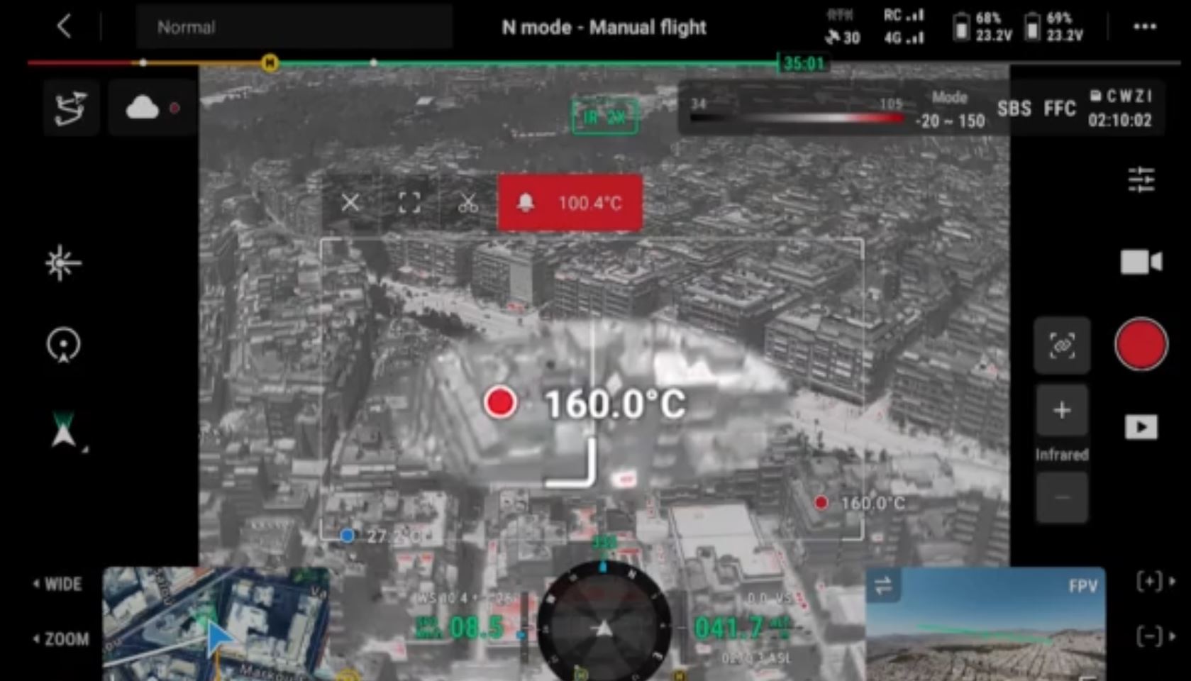 Κάτω από τον ήλιο: Θερμικό drone αποκαλύπτει θερμοκρασία 160°C σε ταράτσα