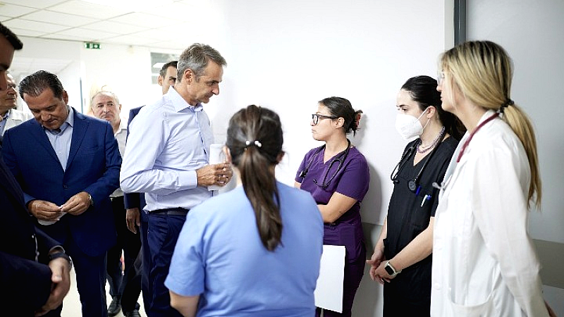 Επίσκεψη Κυριάκου Μητσοτάκη στο Ιπποκράτειο Νοσοκομείο