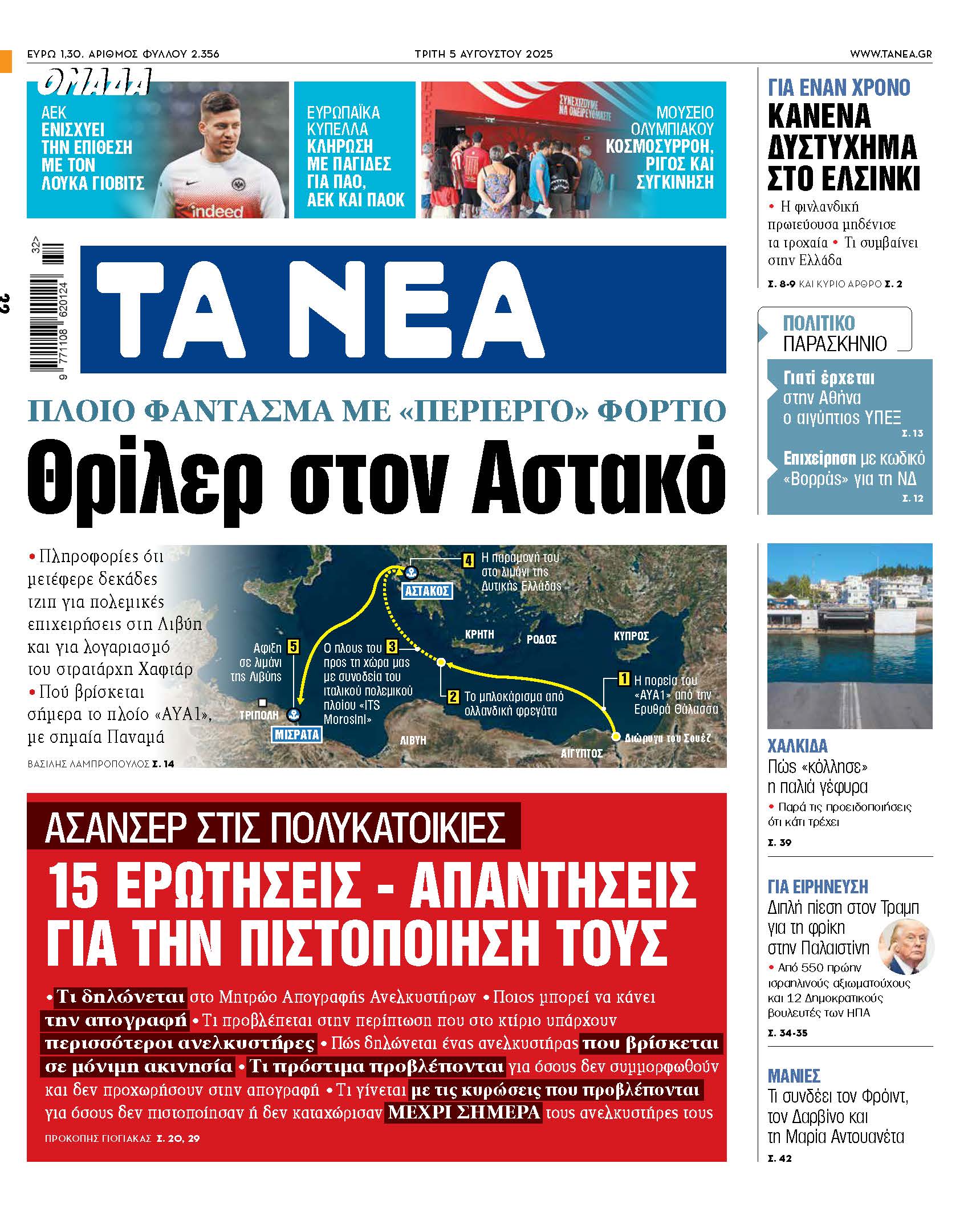 Στα Νέα της Τρίτης: Θρίλερ στον Αστακό