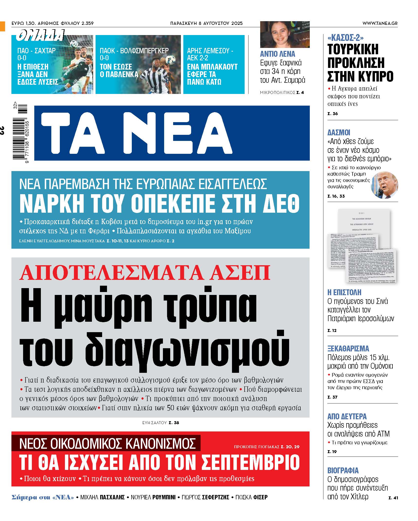 Στα νέα της Παρασκευής: Αποκαλύψεις για τη διαδικασία του διαγωνισμού