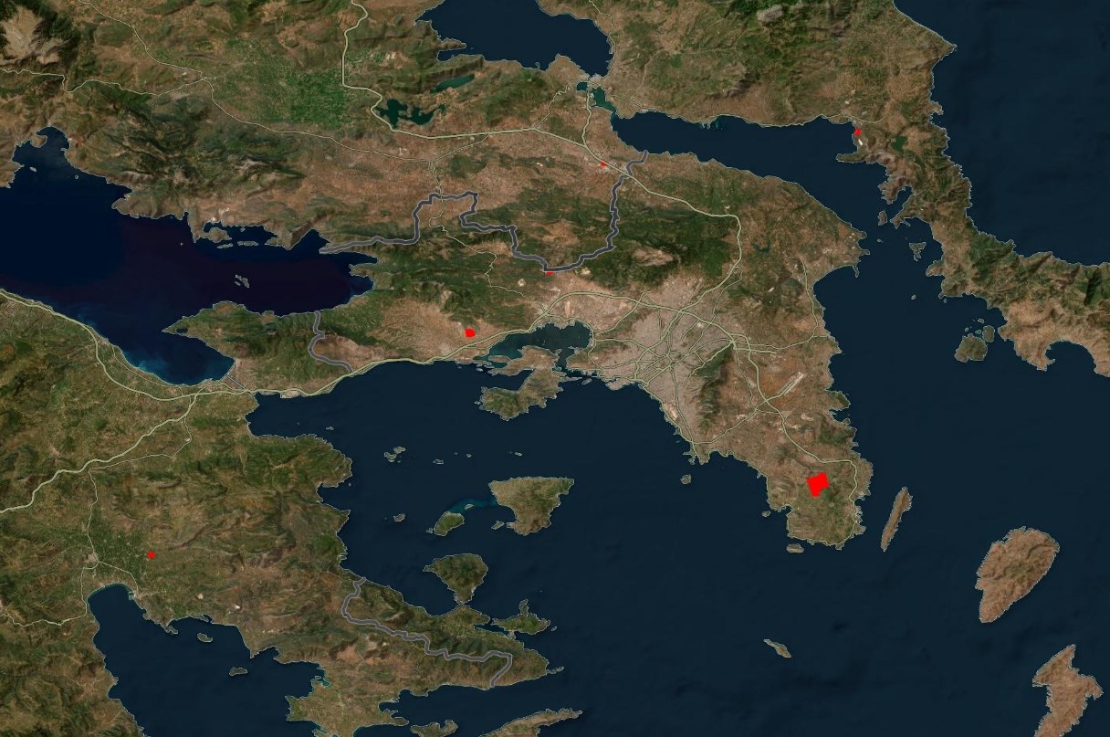 Ζωντανός χάρτης με τις πύρινες εστίες στην Ελλάδα