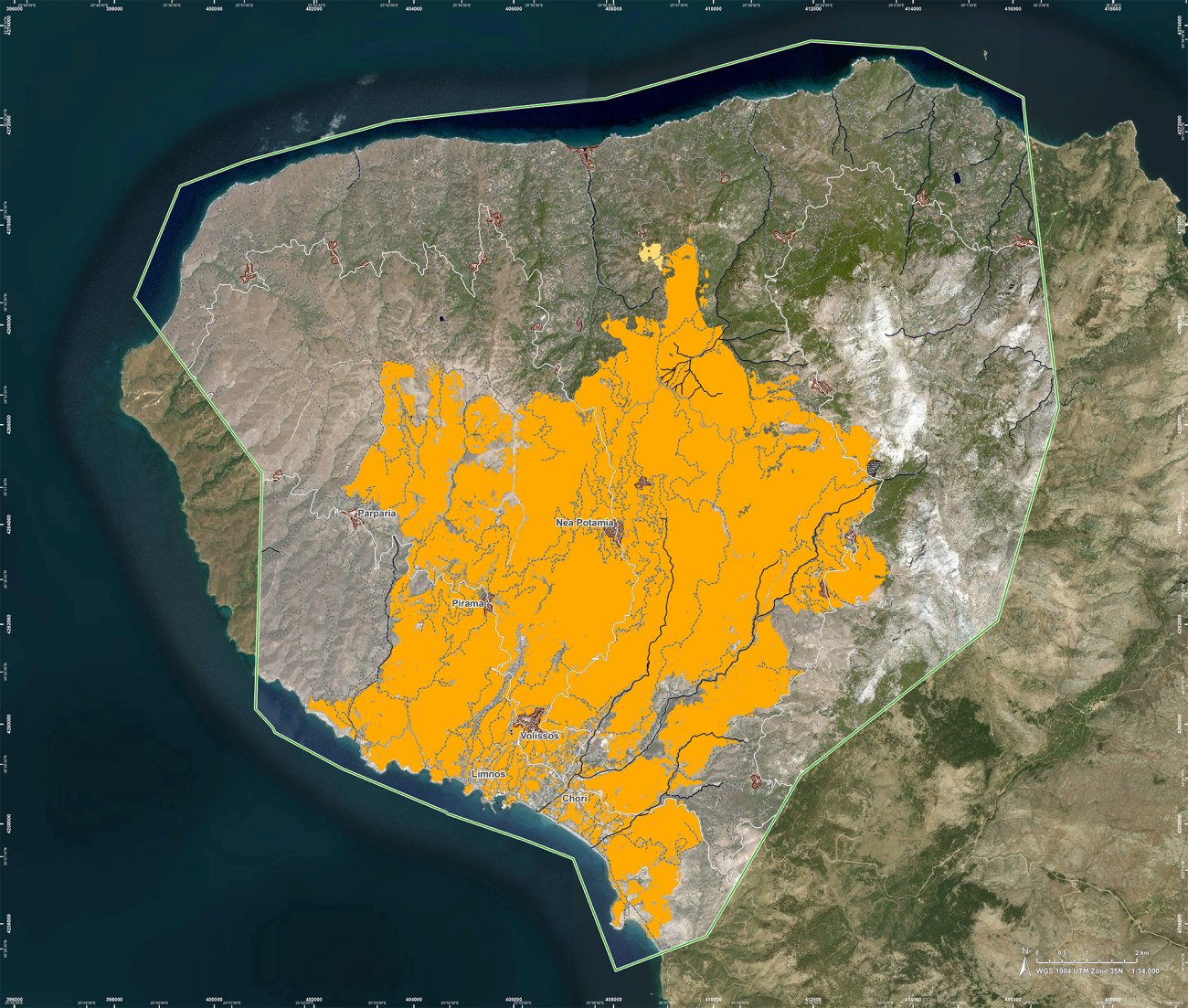 Σχεδόν 70.000 στρέμματα έγιναν στάχτη στη Χίο: Σοκ και δέος από τις δορυφορικές εικόνες της καταστροφής
