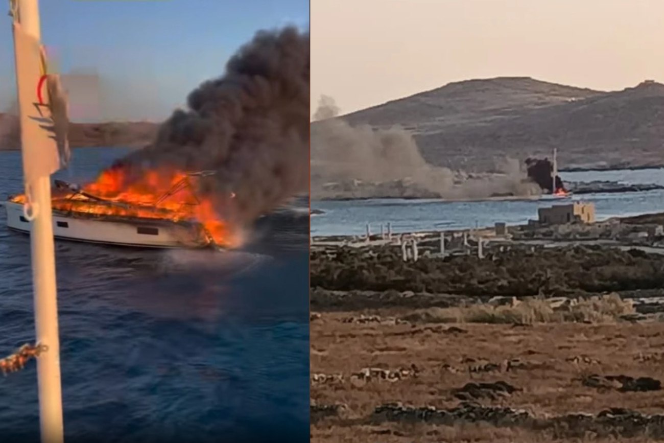 Φωτιά σε ιστιοφόρο ανοιχτά της Δήλου: Ασφαλής απομάκρυνση δύο επιβατών