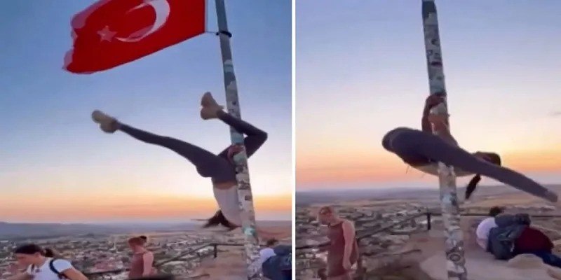 Σάλος στην Τουρκία με τουρίστρια που χόρεψε pole dancing σε στύλο με την τουρκική σημαία