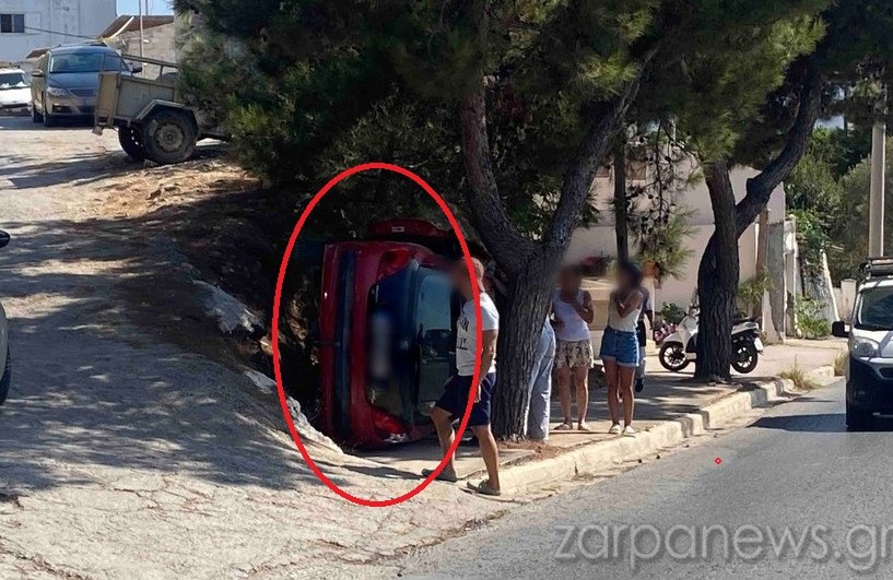 Χανιά: Τροχαίο ατύχημα με ανατροπή οχήματος που προσέκρουσε σε δέντρο – Ένας ελαφρά τραυματίας