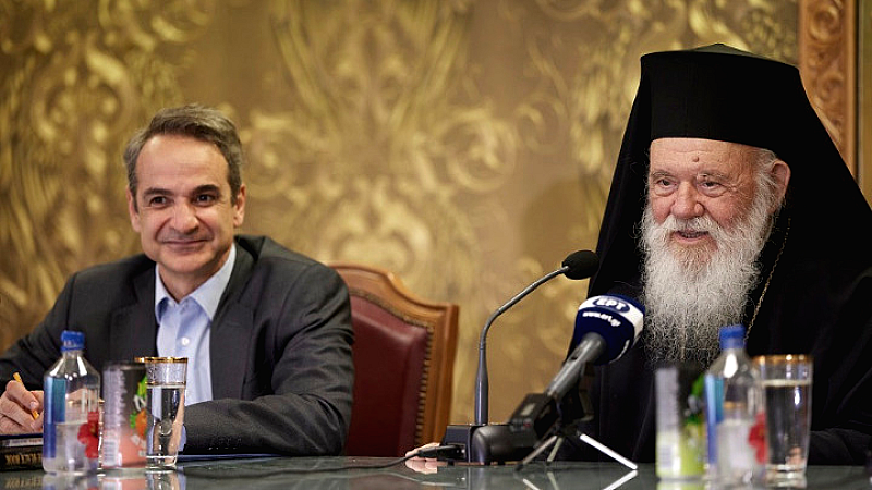 Συνάντηση Κυριάκου Μητσοτάκη με τον αρχιεπίσκοπο Ιερώνυμο στο Μέγαρο Μαξίμου