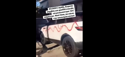 Πάρκαρε παράνομα και οι περαστικοί τον «τακτοποίησαν» – Κάνανε το αμάξι του καμβά ζωγραφικής