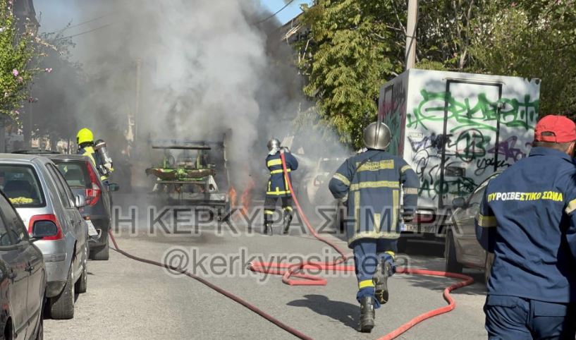 Κέρκυρα: Φωτιά σε απορριμματοφόρο, σώοι οδηγός και συνοδηγός