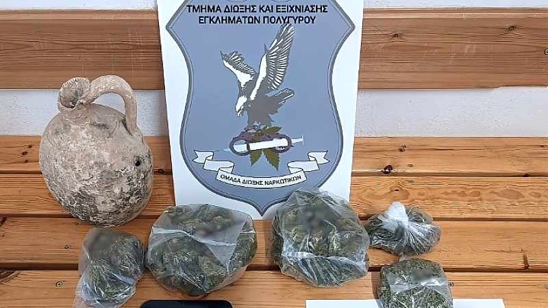 Κατασχέσεις κάνναβης και βυζαντινή οινοχόη σε σπίτι 70χρονου στη Χαλκιδική