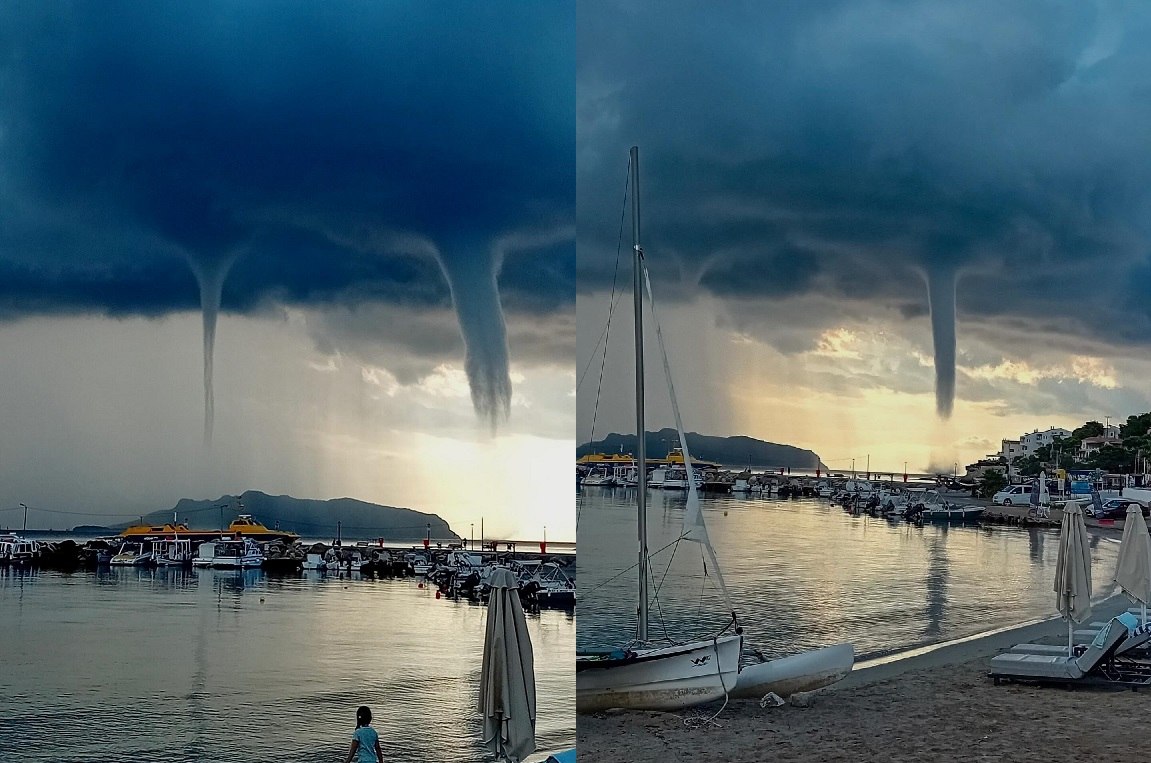 Εντυπωσιακοί και σπάνιοι υδροστρόβιλοι στον Σαρωνικό