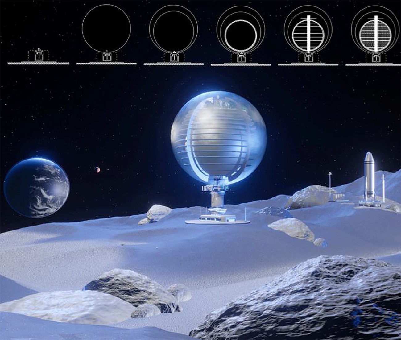 NASA: Οραματισμός του μέλλοντος με γυάλινες πόλεις από σεληνιακή σκόνη στο φεγγάρι
